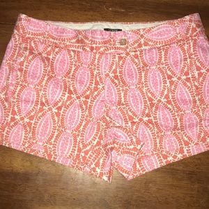 J Crew pink & orange patterned shorts